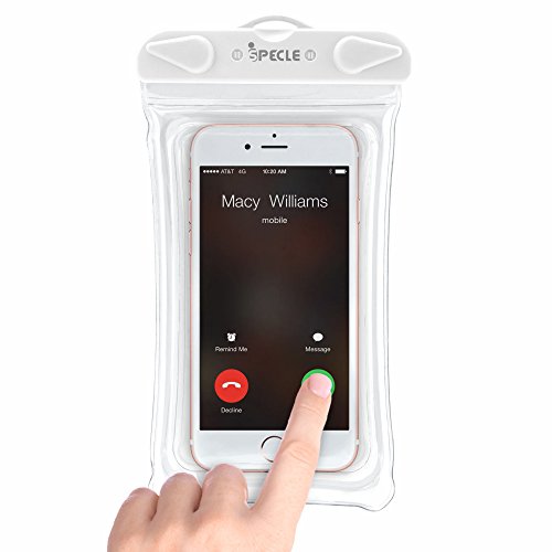 Waterproof Phone Pouch, iSPECLE 4 Pack Clear Waterproof Case Underwater Phone Pouch Bag Floating for Mobile Phone iPhone X 8 7 6 6S Plus Galaxy Google Pixel LG HTC Black White Green Orange up to 6.0"