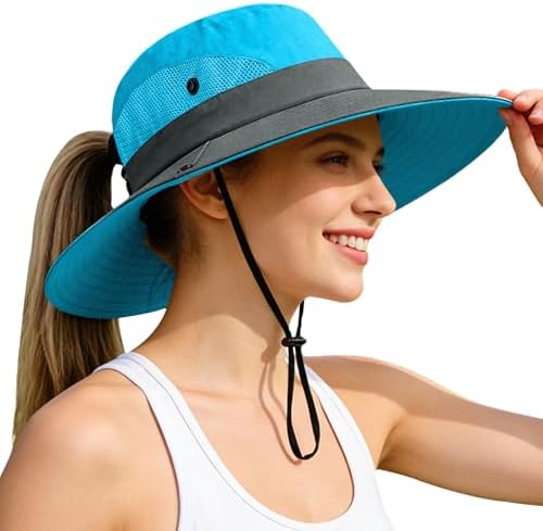 3 Pack Foldable Wide Brim Sun Visor Hats for Women Ponytail Beach Hat Summer Amazon.com: Sun Hats Visor for Women, UV UPF Straw Beach Hat  main image 2