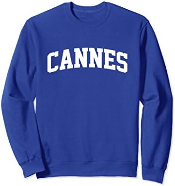 Unisex Retro Cannes Arch Sports Sweatshirt XL: Royal Blue