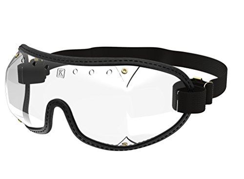 Kroops Boogie II Black Skydiving Sport Goggles Flexible Clear Lens with Strap