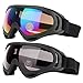 COOLOO Ski Goggles, Motorcycle Goggles, Snowboard Goggles for Men Women Adult Kids - UV Protection Soft Foam Anti-Scratch Dustproof