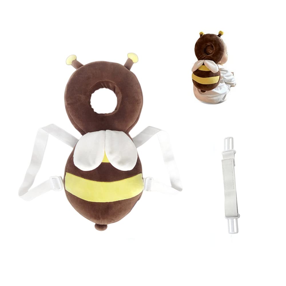 Cute Baby Head Protector Backpack Baby Toddlers Head Protective, Adjustable Infant Safety Pads Gift for Baby Walkers Protective Head (Brown)