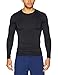 TSLA Men's Long Sleeve T-Shirt Baselayer Cool Dry Compression Top, Athletic(mud11) - Black, Large.