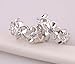 Sterling Silver camellia flower diamond Ear Cuff Earring Ear Stud Ear Rings