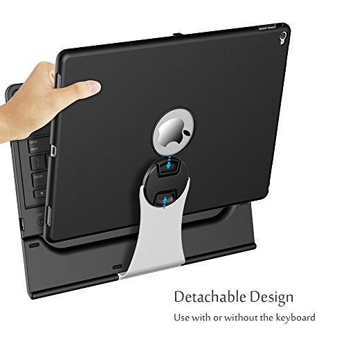 iPad Pro 12.9 Keyboard Case, Procase iPad Pro Tablet Wireless Bluetooth Keyboard Case, 360 Degree Rotation, Ultra-Slim, Multiple Angle Viewing, Stand Protective Case for Apple iPad Pro 12.9" (Black)