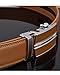 Leather Belts for Men's Ratchet Dress Belt Black Brown with Automatic Buckle