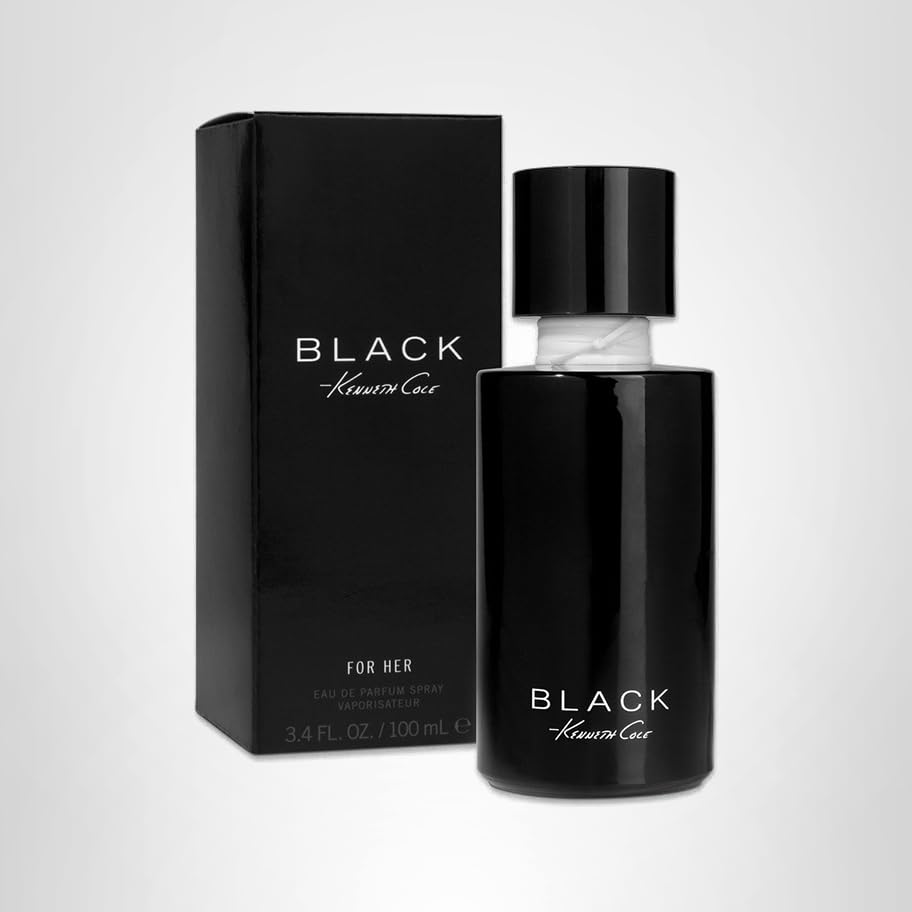 Kenneth Cole Black for Her Eau de Parfum Spray Perfume for Women, Warm, Fresh, Feminine and Botanical Scent, Notes of Lush Florals, Citrus, Sandalwood, and Musk, Long Lasting Fragrance, 3.4 Fl. Oz