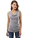 PattyBoutik Women Cowl Neck Button Sleeveless Top (Light Gray Medium)