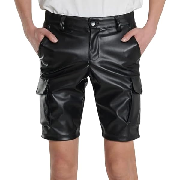 Amazon.com: Zeiyignr Men's Motorcycle Biker PU Faux Leather Cargo