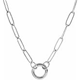 Iron Wire Decor Paperclip Necklace for Women 18" + 2" Adjustable Stainless Steel Chain – Waterproof & Hypoallergenic Minimalist Charm Keeper Necklace