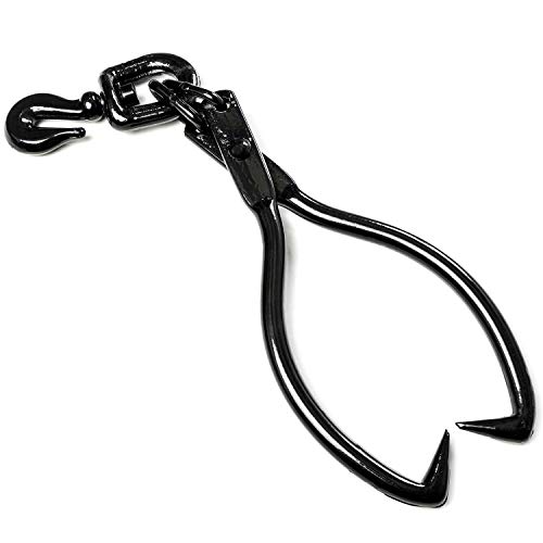 Biltek Swivel Grab Skidding Tongs - 20" Jaw Opening Log Chain Grabber with and Pre-Attached Hook - Thumbnail 2