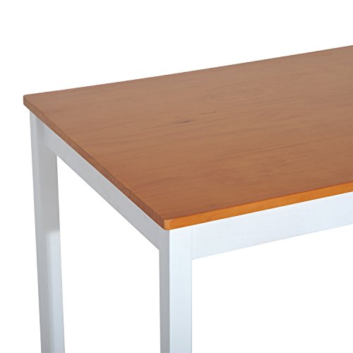 5 Piece Solid Pine Wood Table and Chairs Dining Set White