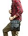 Contacts Genuine Leather Men Messenger Crossbody Shoulder Bag Travel Handbag Black
