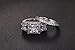 Zealmer Rhodium Plated Princess Cut Past Present Future Engagement Rings CZ Cubic Zirconia Set 7