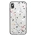 WATACHE Case for iPhone Xs Max, Glitter Diamond Floral Branch Design Clear Back + Electroplated Hard PC Frame Scratch Resistant Slim Case for iPhone Xs Max (6.5 Inch) (Black)