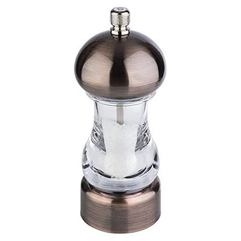 APS COPPER Salt Mill Copper Effect Carbon Steel Grinder Adjustable Dimensions: 6 x 6 cm/Height: 15 cm/Colour: Copper/Transparent