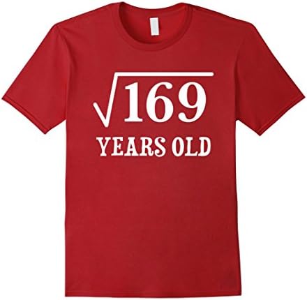 Mens Square Root of 169 13 yrs years old 13th birthday T-Shirt XL Cranberry