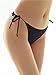 SHEKINI Womens Brazilian Low Rise Tie-Side Ruched Back Thong Bikini Bottom Swim Brief (Medium/(US 8-10), Manhattan Black)