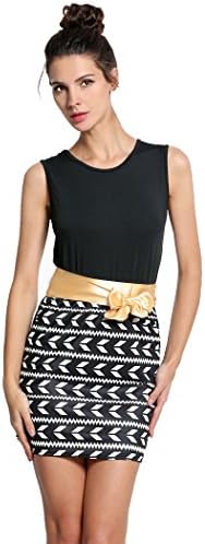 SFY Women Sleeveless Sundress Bodycon Club Party Slim Mini Dress With Belt
