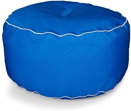 Sunbrella Large Round Bean Bag Ottoman, Pacific Blue