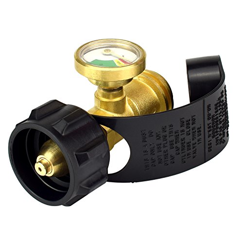 WisMilty Propane Tank Gauge Level Indicator Leak Detector Gas Pressure Meter Universal for RV Camper, Cylinder, BBQ Gas Grill, Heater and More Appliances-Type 1 Connection
