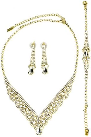 Lux Accessories Lux Bridal Glamourous Crystal Pave Rhinestone Drop Earrings
