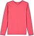 Coolibar UPF 50+ Women's V-Neck T-Shirt - Sun Protective (Medium- Bright Coral)