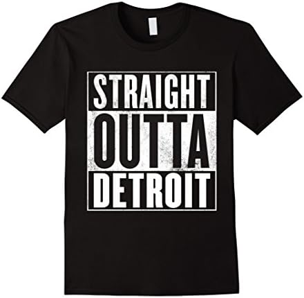 Men's Detrioit T-Shirt - STRAIGHT OUTTA DETROIT Shirt 2XL Black