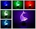 LovoIn Dancing Dolphin 3D LED Illusion Night Light Table Desk Room Lamp, 7 Colors Changing, Touch Switch USB Charging, Gift for Kids Family Friends and Home Decoration Light