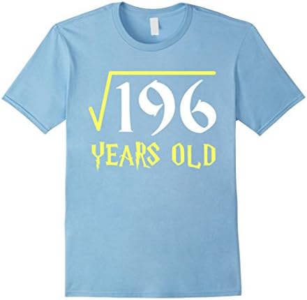 Men's Square Root of 196 14 Years Old 14th Birthday T-Shirt XL Baby Blue