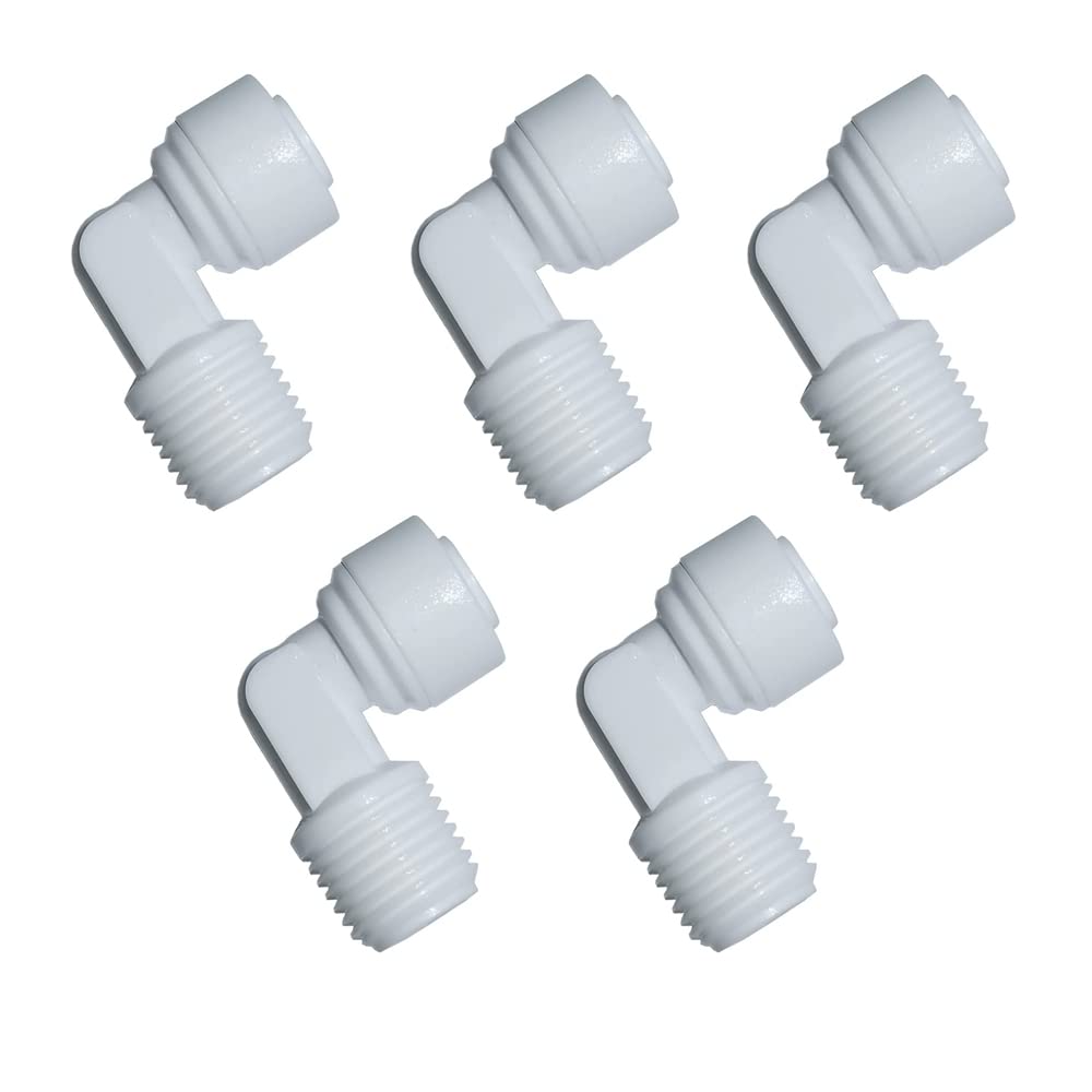 YZM Elbow Male Thread Adapter 1/4" Male x 1/4" OD Tube Quick Connect.