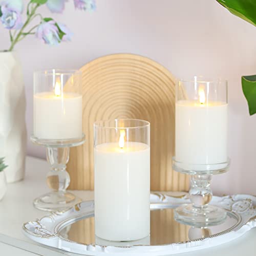 Lezonic Flameless Battery Operated Candles with Remote and Timer, LED