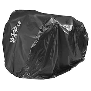 Fietshoes, zwarte bescherming voor 3 fietsen, fietsgarage, stoffen cover, met uv-bescherming, 205x108x115cm
