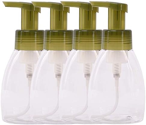 Foaming Soap Dispenser 8.5oz Clear BPA Free (4 Pack, Sage)