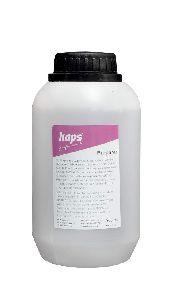 Kaps Preparer - Leather Dye Preparation Degreaser And Cleaner - Pre Dye Preparation, 500 ml - 16.90 fl. Oz., Transparent