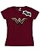 DC Comics Women's Wonder Woman Logo T-Shirt,Burgundy,X-Large