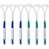 Tongue Cleaner by Ashtonbee (6-Piece) - High-Quality Plastic, Gentle Bacteria Inhibiting Scraper, Easy to Use Antimicrobial Sweeper, Colours May Vary, Maintain a Healthy Mouth Today!