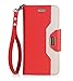 ProCase iPhone SE 2022/2020 iPhone 8/7 Wallet Case for Women, Stylish Folio Flip Card Case Stand Cover with Hand Strap Kickstand and Card Holder for iPhone SE 3/2 iPhone 8/7 -Red