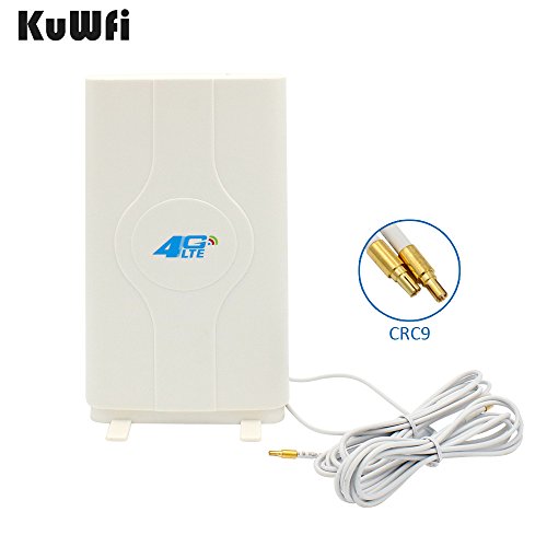KuWFi 4G LTE Antenna CRC9 Connector,4G MIMO Antenna 88dbi Extrem High Gain 4G LTE External Panel Antenna 700-2600MHz Antenna Extend Your Signal Range Indoors or in Fringe Network Areas