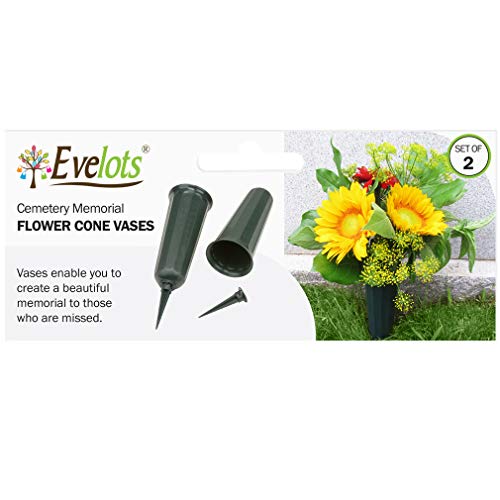 Evelots Cemetery Grave Cone Vase For Fresh/Artificial FlowersSturdy