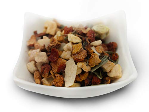 Früchtetee Sonnen Da Capo, Lose, Apfelstücke, Hagebuttenschalen, Ananas, Zitrus, Kiwistücke, Kokos-Chips, 100g… – Bild 5