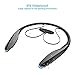 Wireless Neckband Headset, ELEGIANT Bluetooth Headset IPX 4 Waterproof Earphones Bluetooth Headphones for Gym Workout Black [12-hour play/talk time, incoming call vibration, magnetic design]