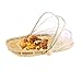 Hand-Woven Food Serving Tent Basket, Fruit Vegetable Bread Cover Storage Container Outdoor Picnic Food Cover Mesh Tent Basket with Gauze(Bug- Proof, Dust-Proof) Keep Out Flies, Bugs, Mosquitoes