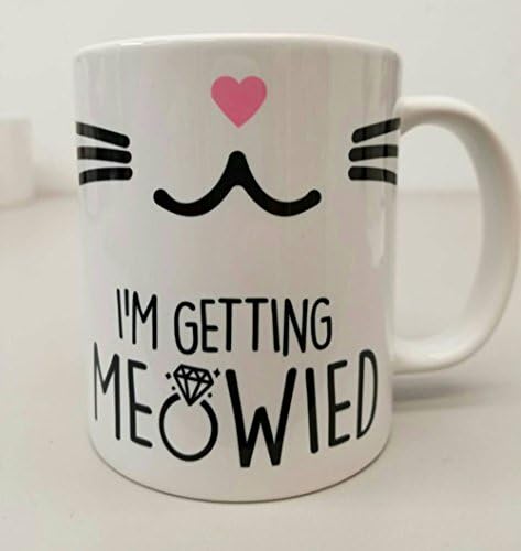 High quality ceramic mug Dishwasher safe Microwave safe I'm getting Meowied coffee mug with ring, wedding mugt