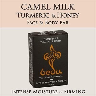 One With Nature - Bedu Camel Milk Triple Milled Face & Body Bar Soap Turmeric & Honey - 4 oz. by Bedu