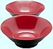 Soup Bowls Set of 2 - Large Red and Black Melamine 8.5 Inches, Japanese Ramen Noodles, Vietnamese Recipe, Menudo Snacks, Popcorn Serving Dishes, Fruit, Dessert