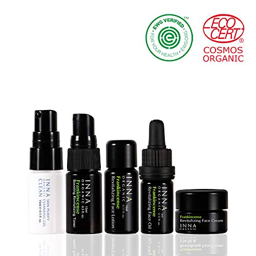 Inna Organic FRANKINCENSE MINI TRAVEL KIT, Anti-aging, Skincare Set, Luxury Clean Beauty, Certified Organic