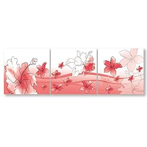 Wall26-3 Panel Canvas Wall Art- Elegant Flowers-Giclee Painting...