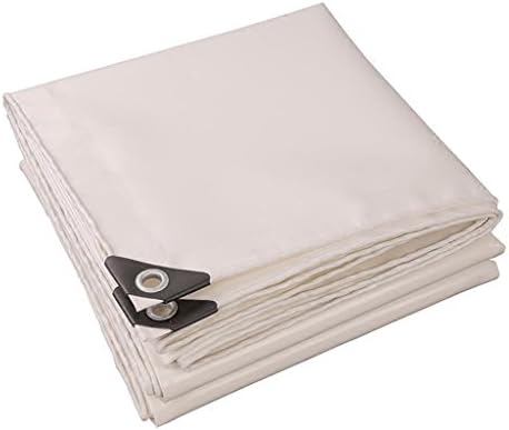 ALUS- Tarpaulin thickened outdoor shade cloth encryption high strength wire cutter scraper tarpaulin thickness 0.45mm various sizes (Color : White, Size : 4M5M)