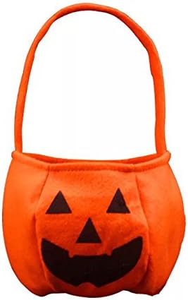 2 Pcs Halloween Party Costumes Decorated Handmade Non-Woven Children's Gift Candy Pumpkin Basket Bag